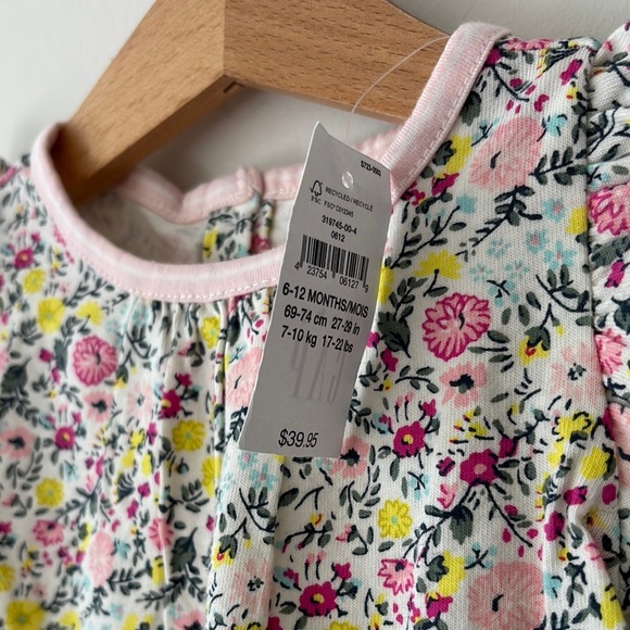 GAP Pink and Yellow A-line Casual Dress with Flutter Sleeves - Picture 4 of 4